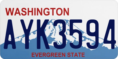 WA license plate AYK3594