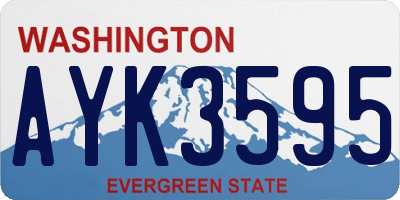 WA license plate AYK3595