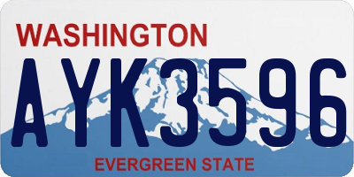 WA license plate AYK3596