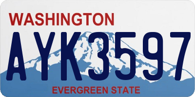 WA license plate AYK3597