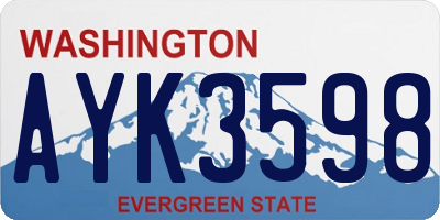 WA license plate AYK3598