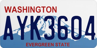 WA license plate AYK3604