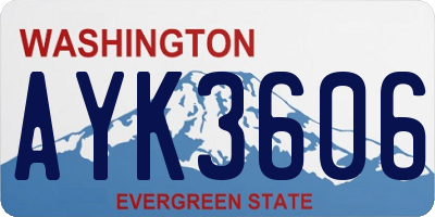 WA license plate AYK3606