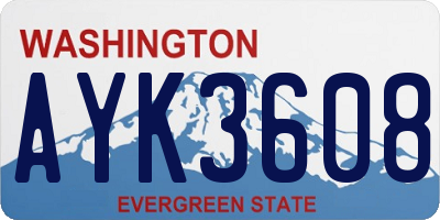 WA license plate AYK3608