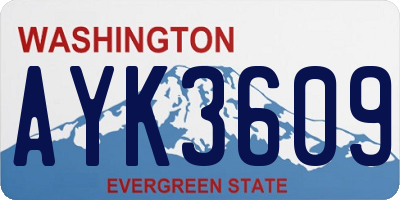 WA license plate AYK3609