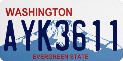 WA license plate AYK3611