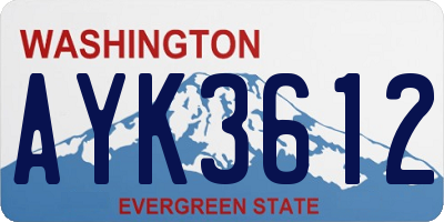 WA license plate AYK3612