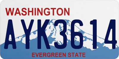 WA license plate AYK3614