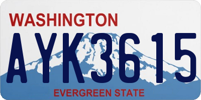 WA license plate AYK3615