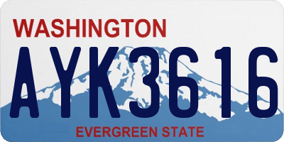 WA license plate AYK3616