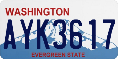 WA license plate AYK3617