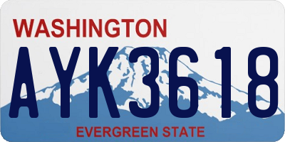 WA license plate AYK3618