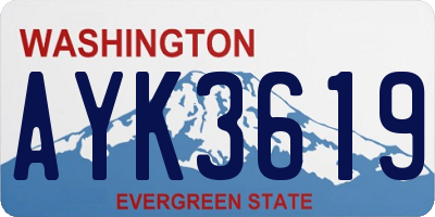 WA license plate AYK3619