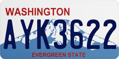 WA license plate AYK3622