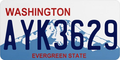 WA license plate AYK3629