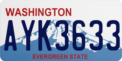 WA license plate AYK3633
