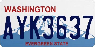 WA license plate AYK3637