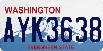 WA license plate AYK3638