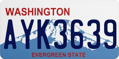 WA license plate AYK3639