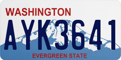 WA license plate AYK3641