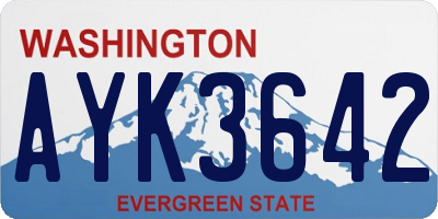 WA license plate AYK3642