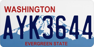 WA license plate AYK3644