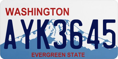 WA license plate AYK3645