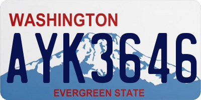 WA license plate AYK3646
