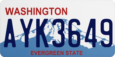 WA license plate AYK3649