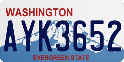 WA license plate AYK3652