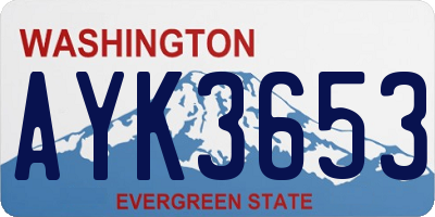 WA license plate AYK3653