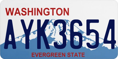 WA license plate AYK3654