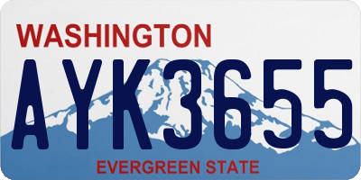 WA license plate AYK3655