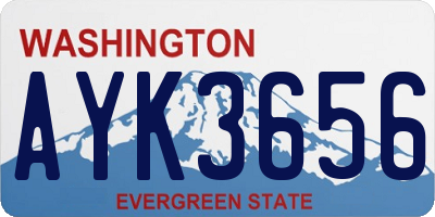 WA license plate AYK3656