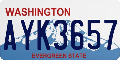 WA license plate AYK3657