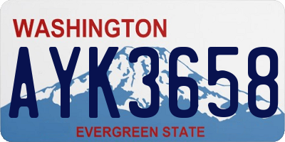 WA license plate AYK3658