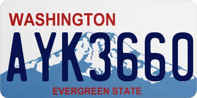 WA license plate AYK3660