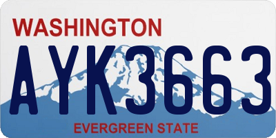 WA license plate AYK3663