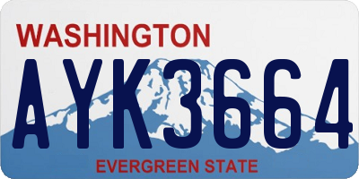 WA license plate AYK3664