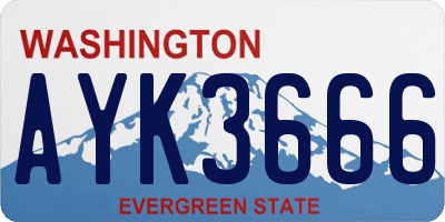 WA license plate AYK3666