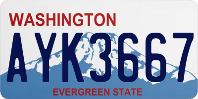 WA license plate AYK3667