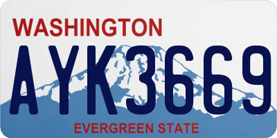 WA license plate AYK3669