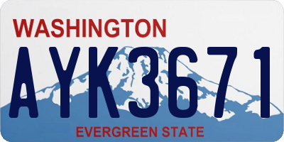 WA license plate AYK3671
