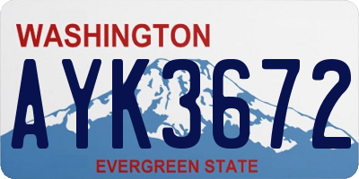 WA license plate AYK3672