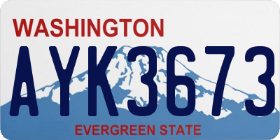 WA license plate AYK3673