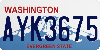 WA license plate AYK3675