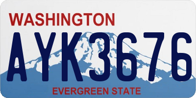 WA license plate AYK3676