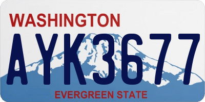 WA license plate AYK3677