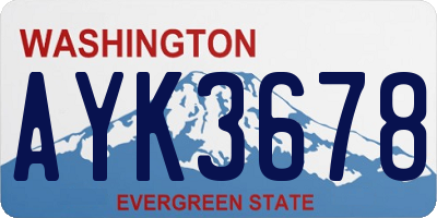 WA license plate AYK3678
