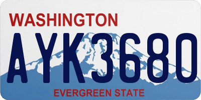 WA license plate AYK3680